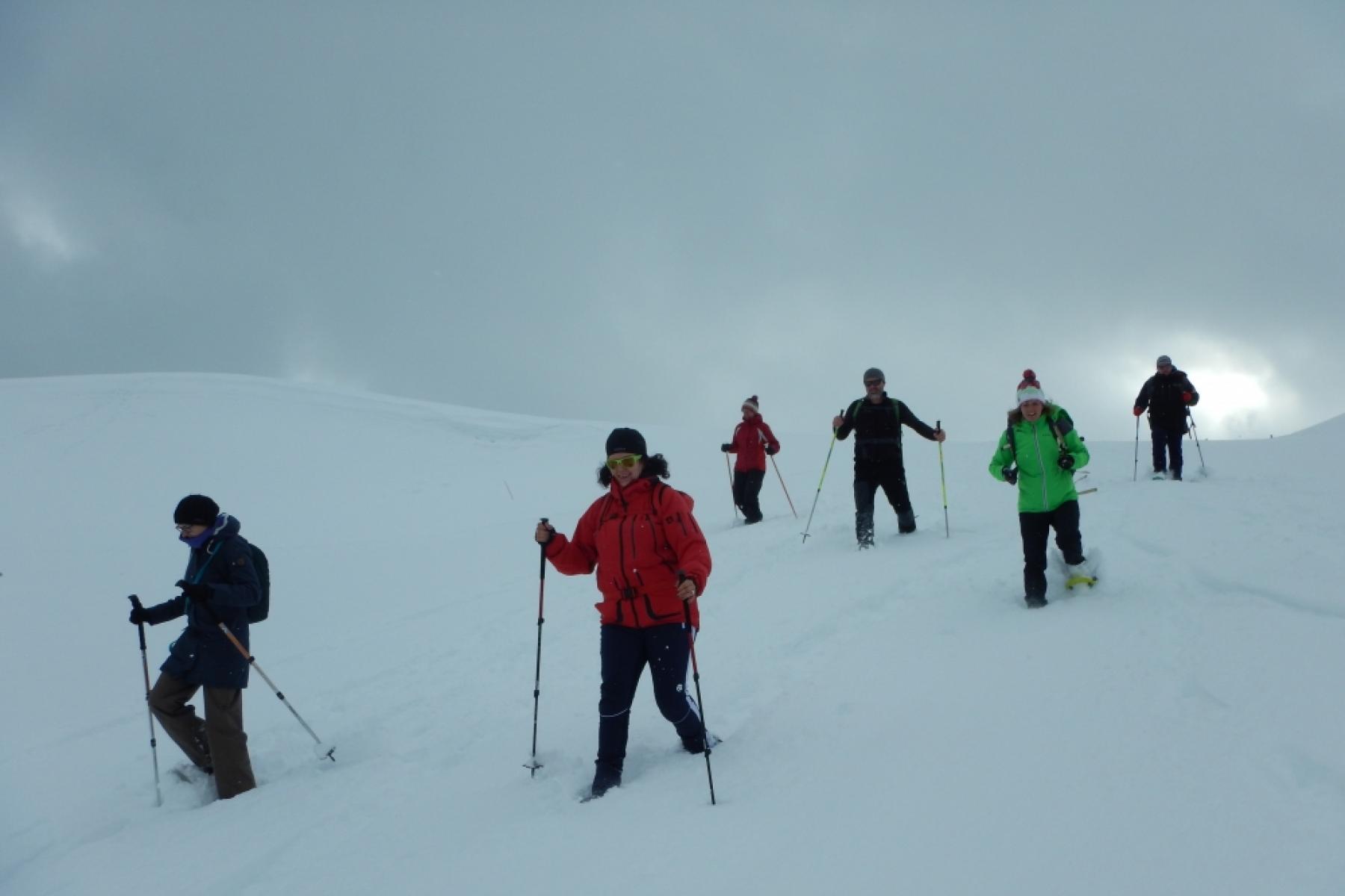 Das Kanu Fun Team am Schneeschuhlaufen