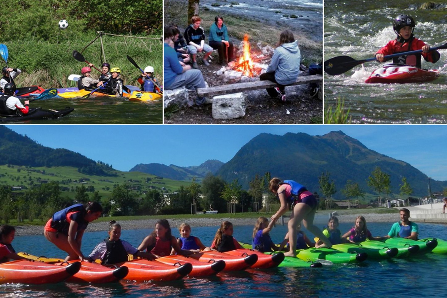 Jugendliche Kanufahrer im Einsatz